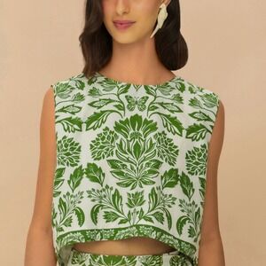 FARM Rio Green Delicate Tapestry Lenzing™ Ecovero™ Euroflax™ Blouse